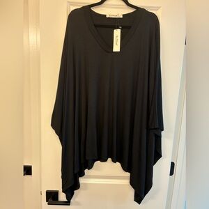 NWT THREE BIRD NEST The Wren V-Neck Tunic Oversized Black Women’s Size Large
